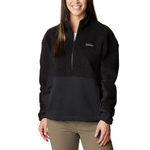 Columbia Women Trek Hybrid Sherpa Half-Zip Fleece Jacket Black Size S
